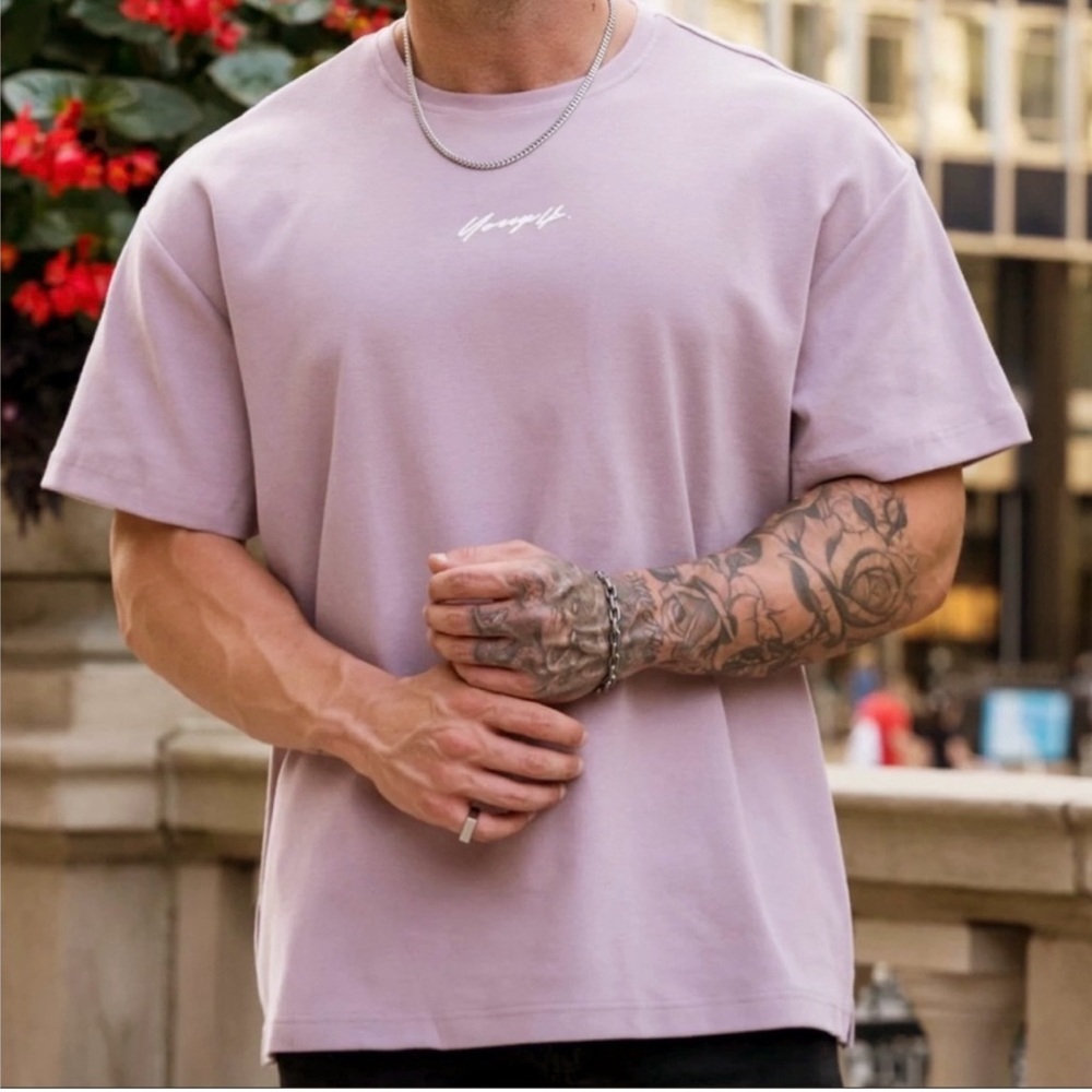 YoungLA Men's Short Sleeve Tee in Dusty Pink